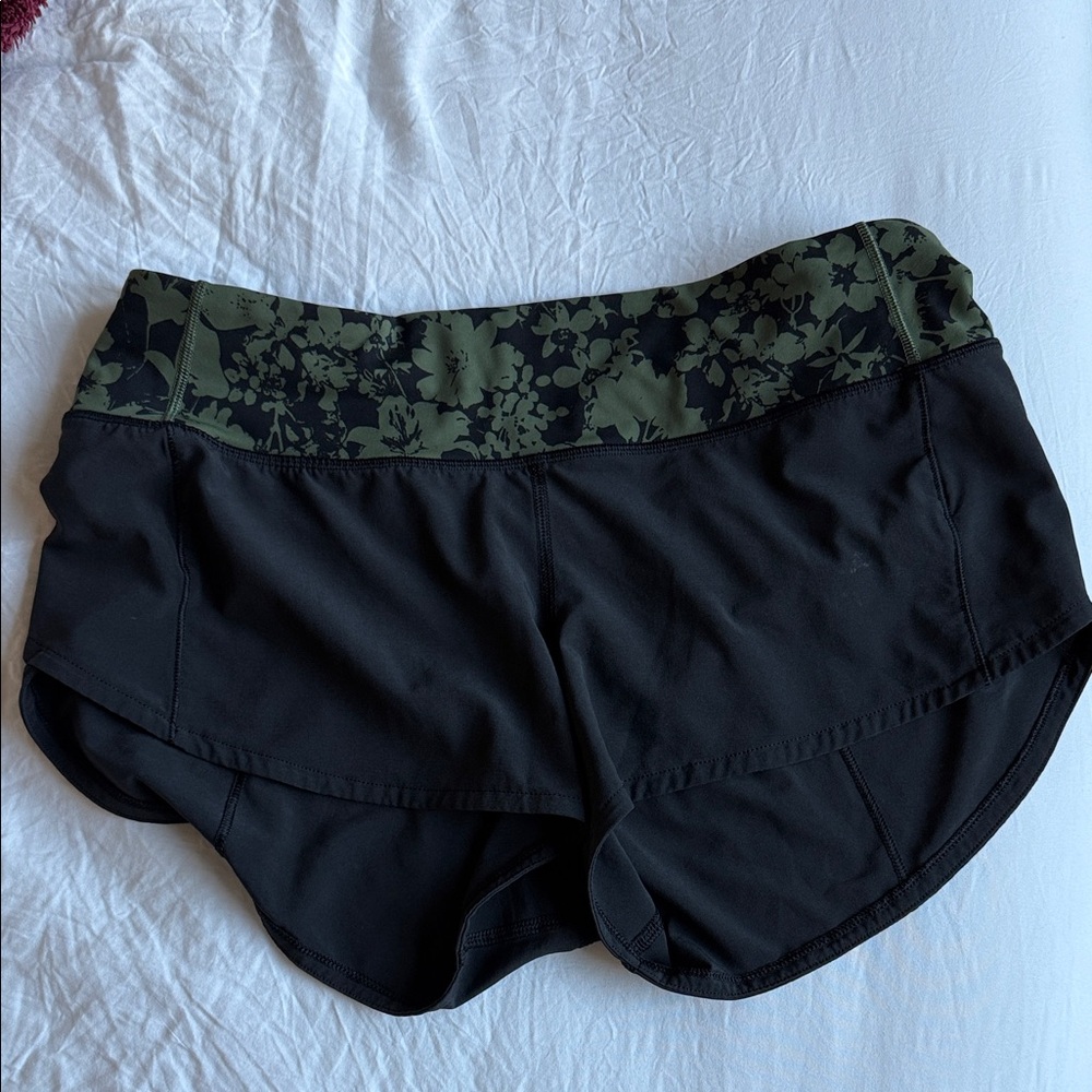 lululemon athletica Black and Green Athletic Shorts